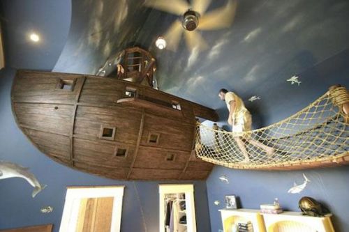 pirate ship in my sons room